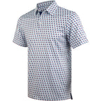 White Texas Flag Golf Shirts for Men Short Sleeve Performance Polo