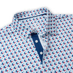 White Texas Flag Golf Shirts for Men Short Sleeve Performance Polo
