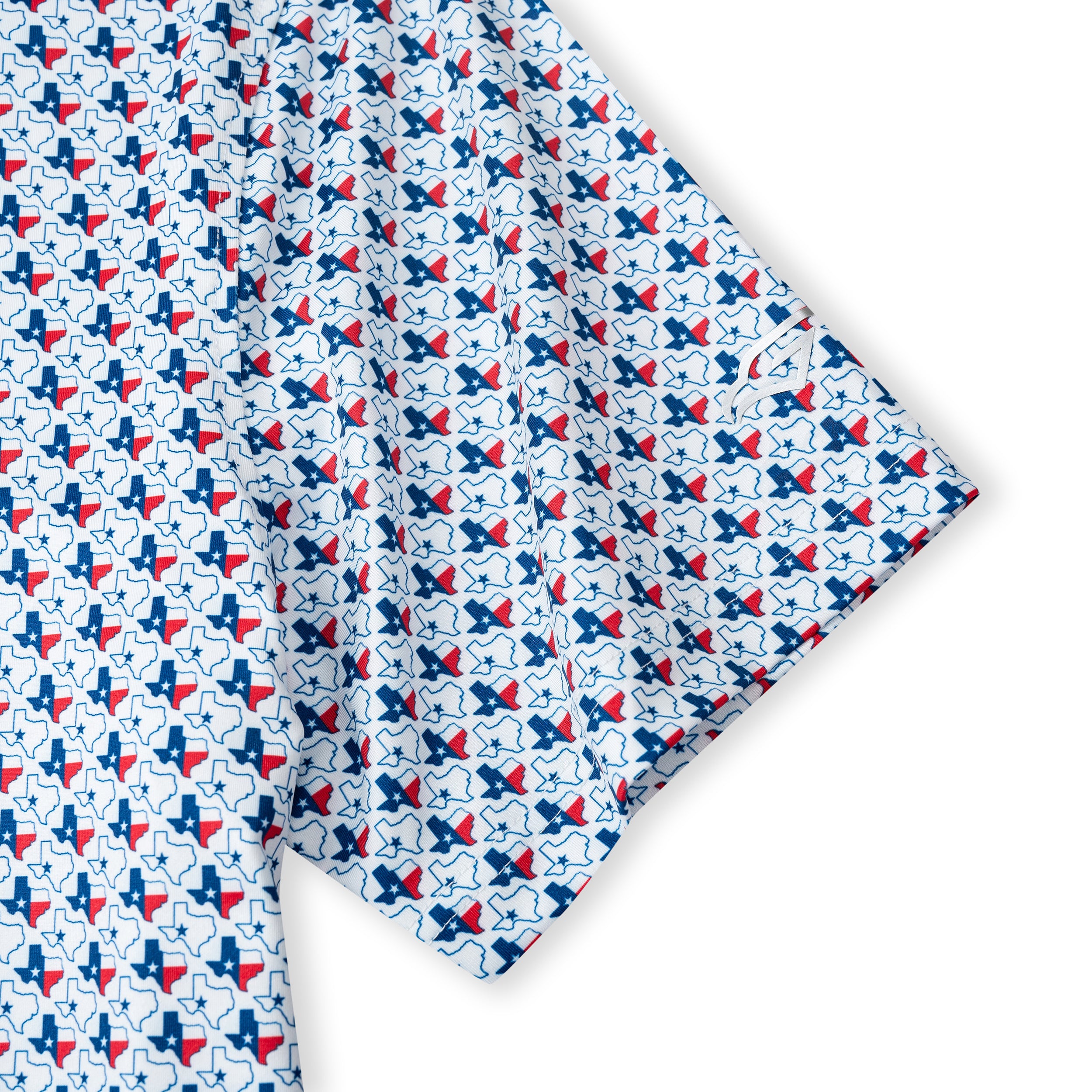 White Texas Flag Golf Shirts for Men Short Sleeve Performance Polo