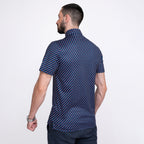 Navy Texas Flag Golf Shirts for Men Short Sleeve Performance Polo