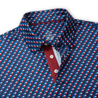 Navy Texas Flag Golf Shirts for Men Short Sleeve Performance Polo