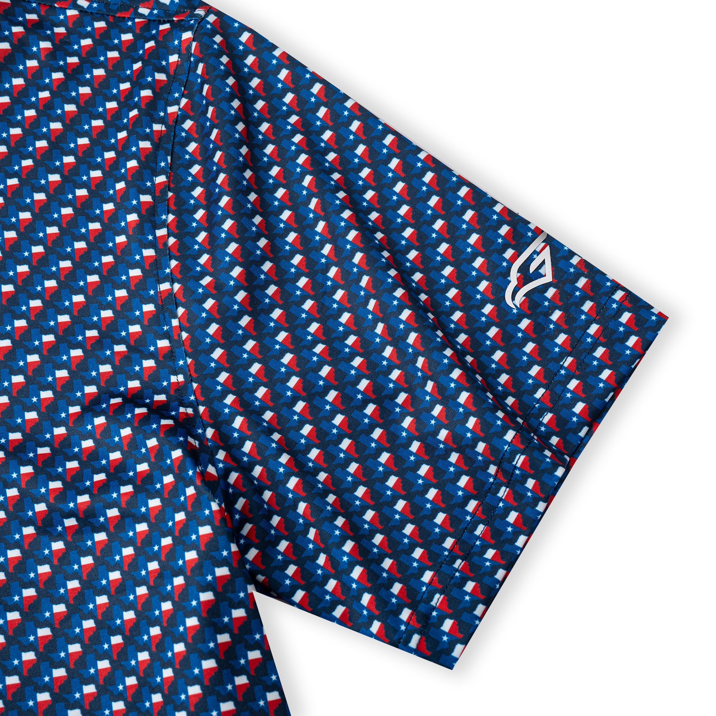 Navy Texas Flag Golf Shirts for Men Short Sleeve Performance Polo