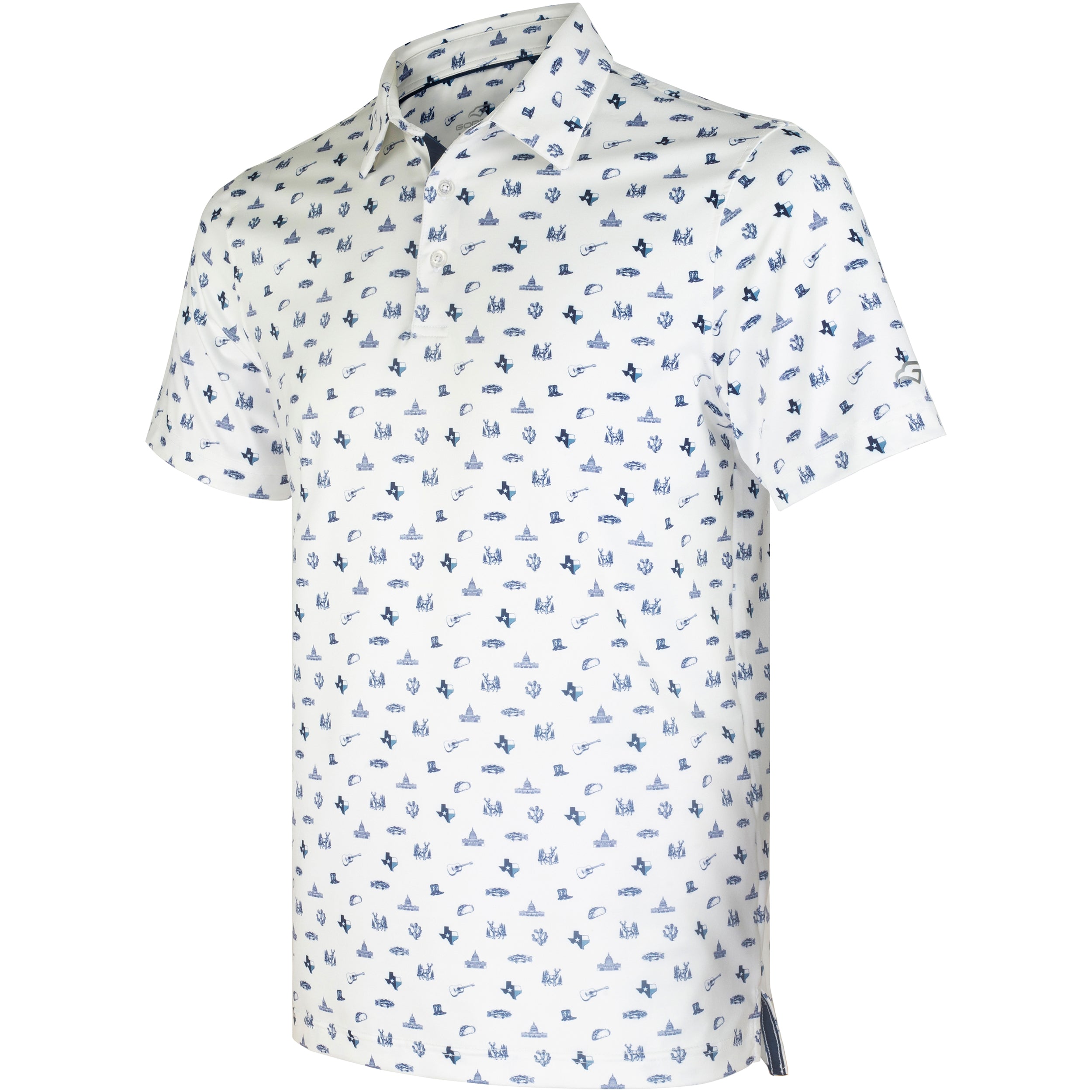 Texas Hunting Golf Shirts for Men Short Sleeve Performance Polo