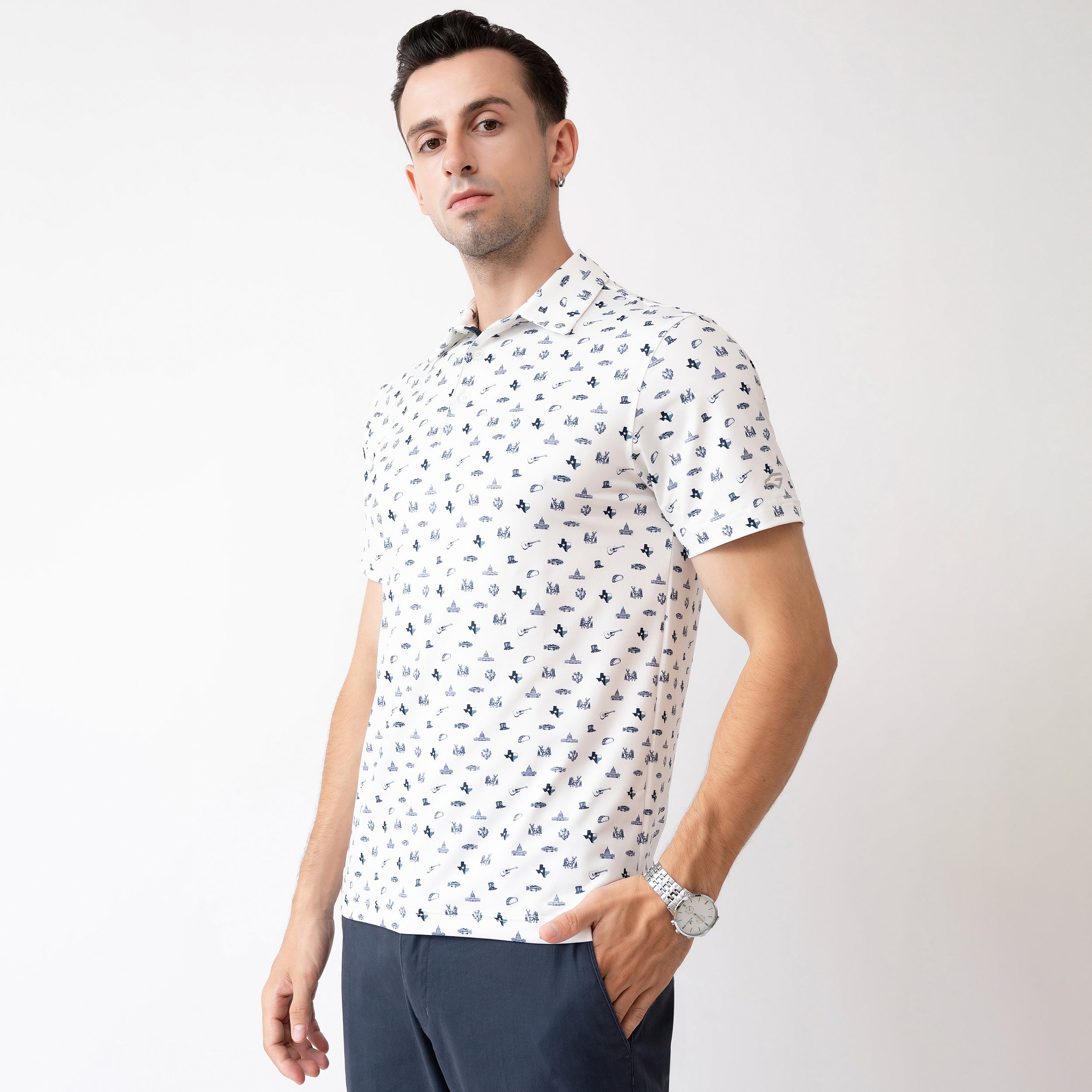 Texas Hunting Golf Shirts for Men Short Sleeve Performance Polo