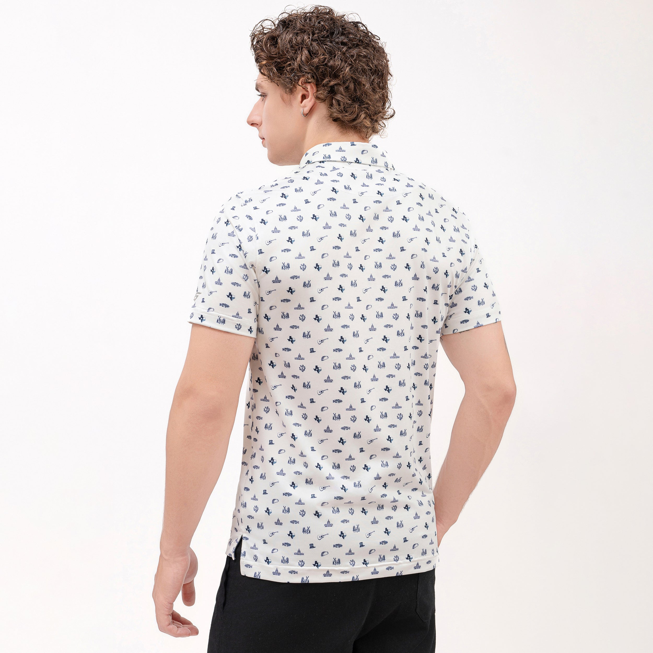 Texas Hunting Golf Shirts for Men Short Sleeve Performance Polo
