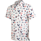 Patriotic Eagle Golf Shirts for Men Short Sleeve Performance Polo