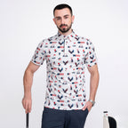 Patriotic Eagle Golf Shirts for Men Short Sleeve Performance Polo