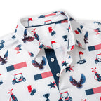 Patriotic Eagle Golf Shirts for Men Short Sleeve Performance Polo