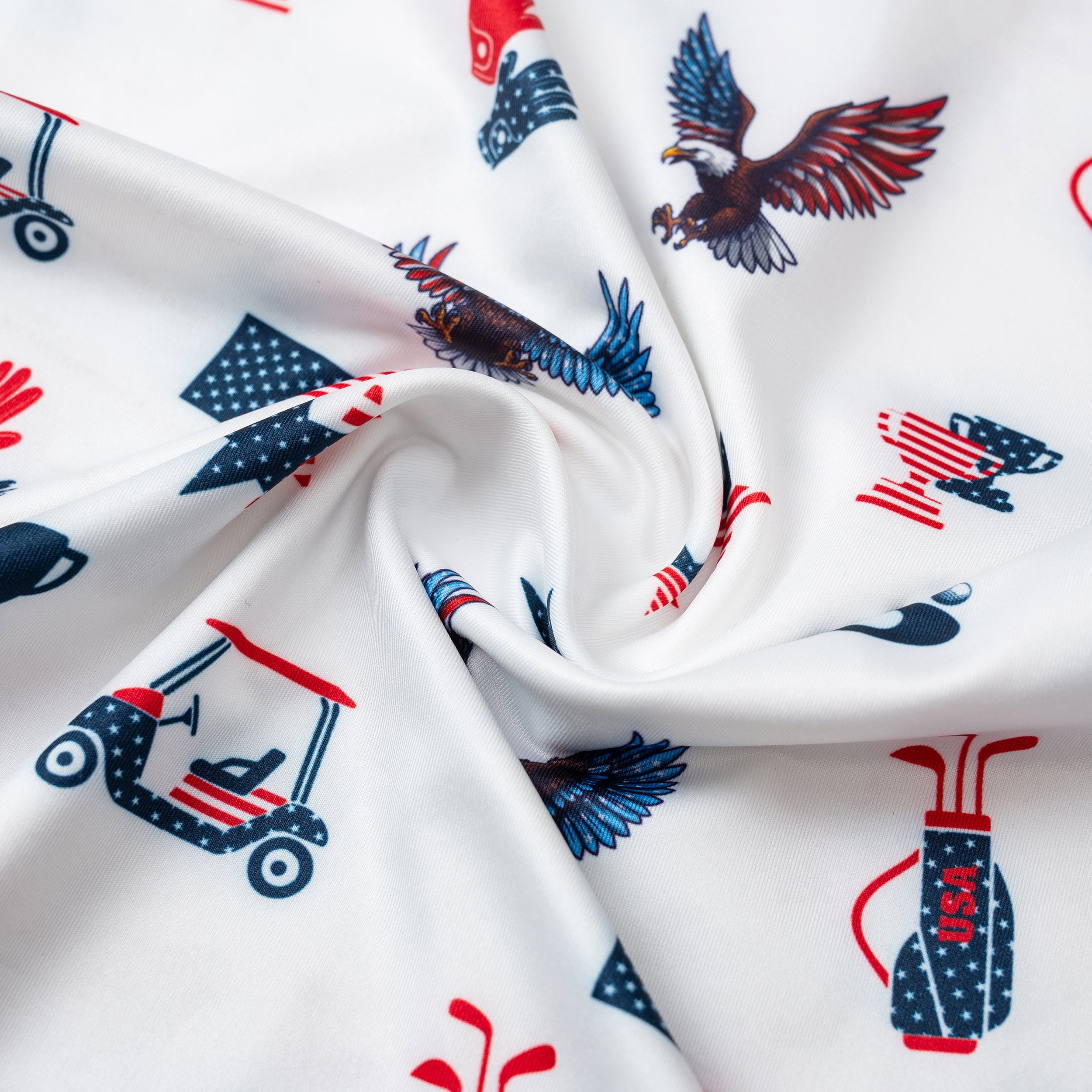 Patriotic Eagle Golf Shirts for Men Short Sleeve Performance Polo