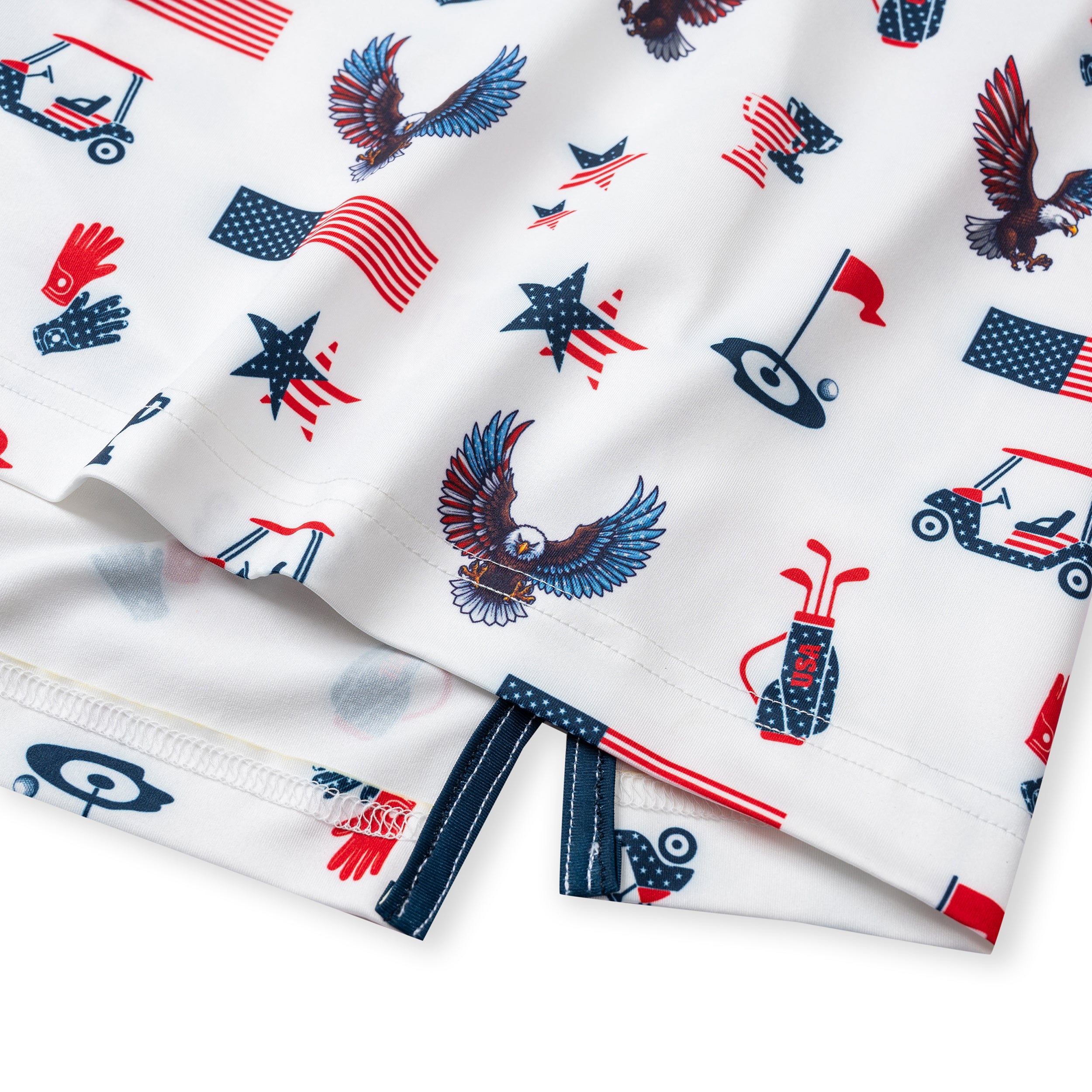 Patriotic Eagle Golf Shirts for Men Short Sleeve Performance Polo