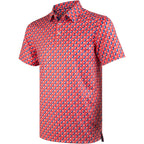 American Flag Golf Shirts for Men Short Sleeve Performance Polo