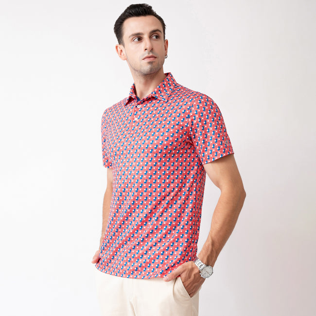 American Flag Golf Shirts for Men Short Sleeve Performance Polo Main Image