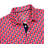 American Flag Golf Shirts for Men Short Sleeve Performance Polo