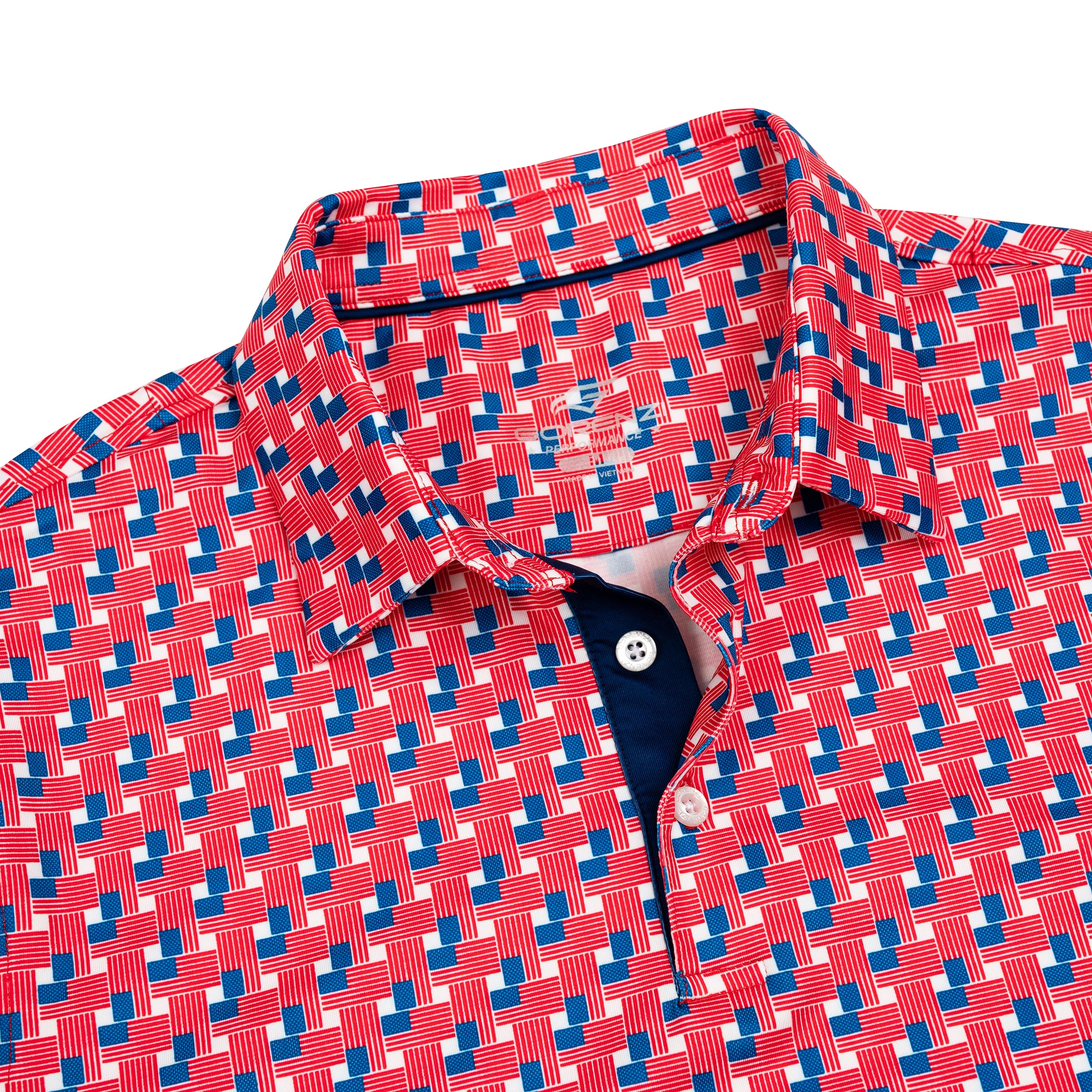 American Flag Golf Shirts for Men Short Sleeve Performance Polo