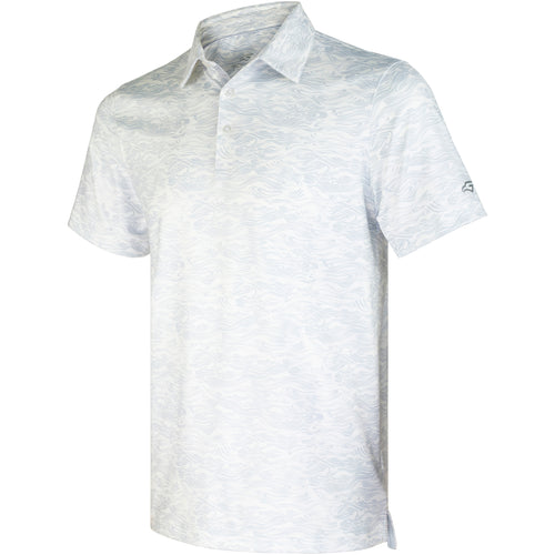 White Coastal Wave Men’s Performance Golf Polo