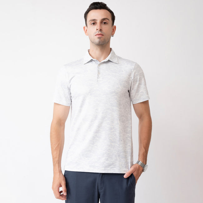 Sea Wave Golf Shirts for Men Short Sleeve Performance Polo Main Image