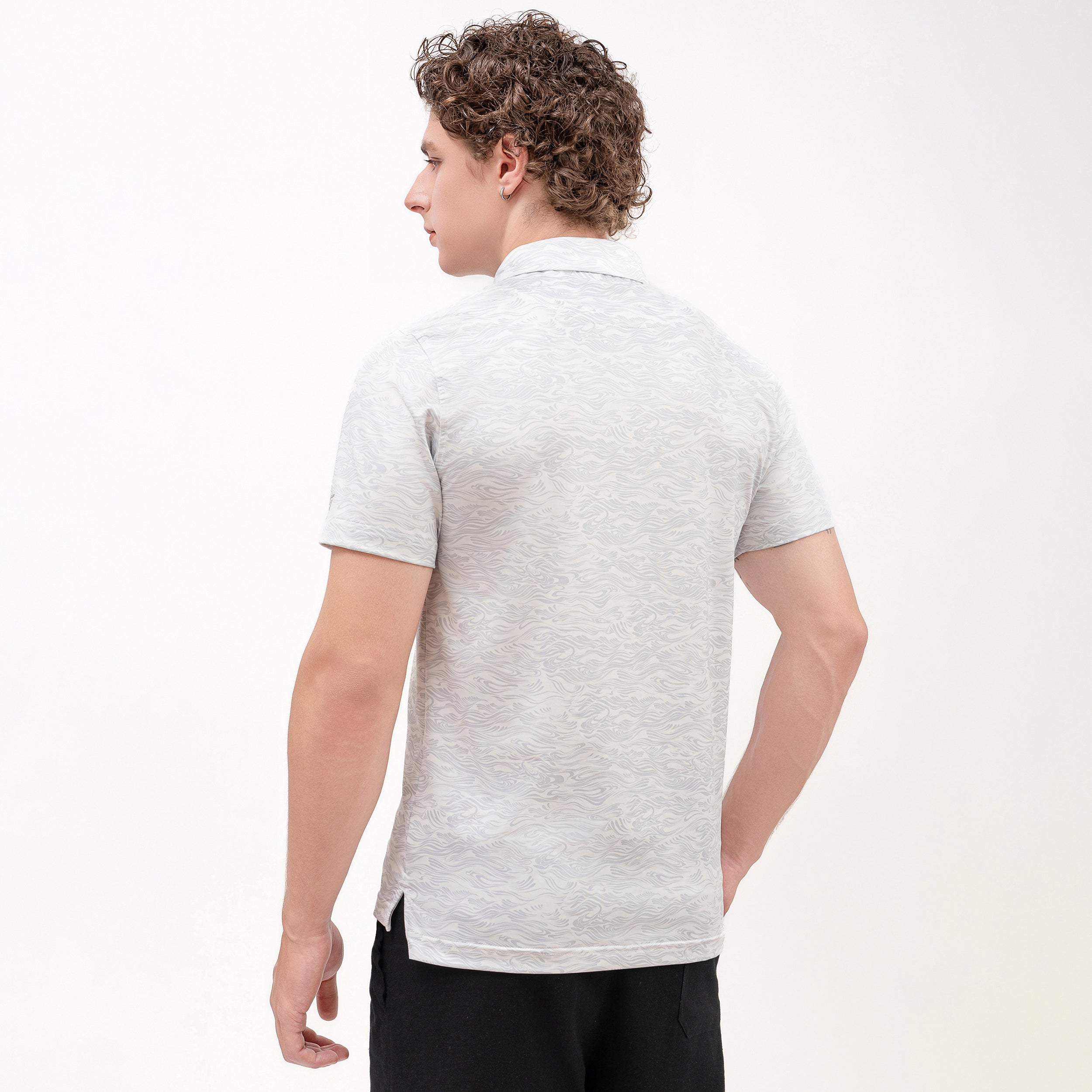 Sea Wave Golf Shirts for Men Short Sleeve Performance Polo